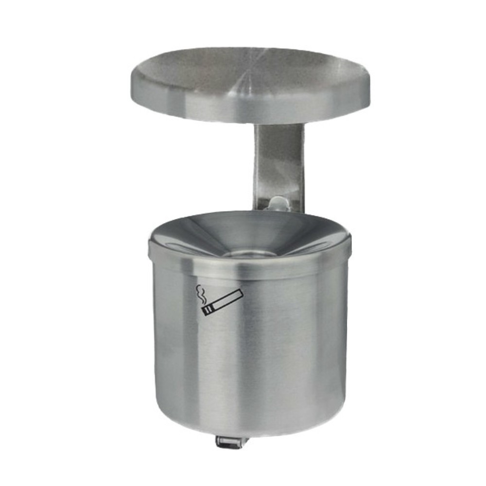 Imagen del producto: Cenicero de pared RONDO, 2,4 litros, acero inoxidable, con tejadillo