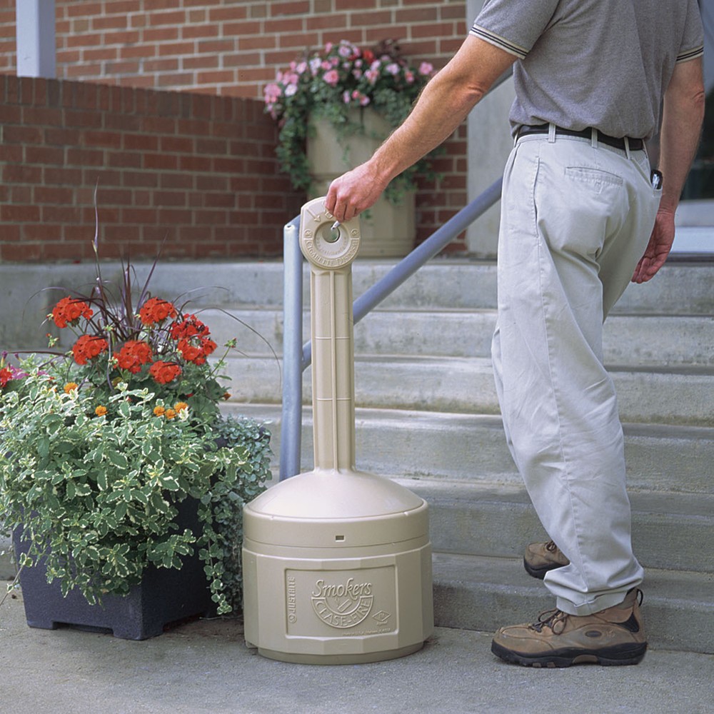 Número de imagen del producto 3: Justrite® Cenicero de seguridad autoextinguible, 15 litros, color beige