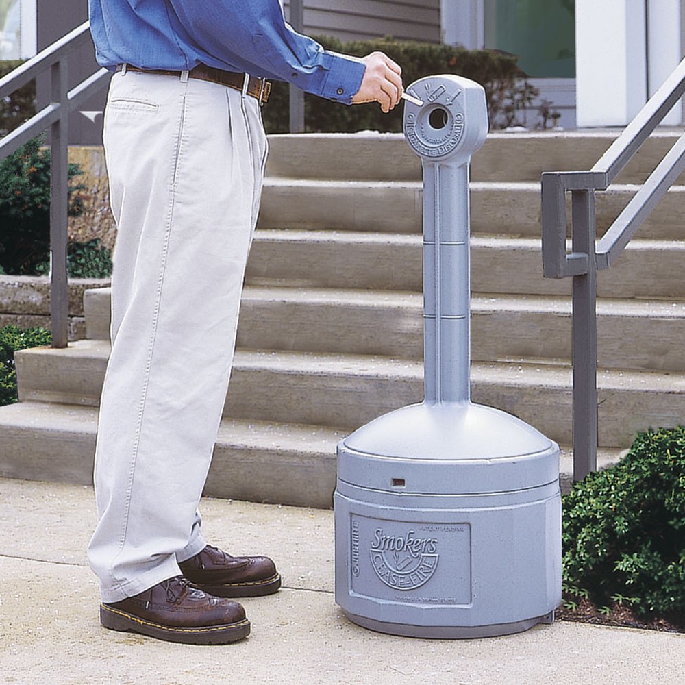 Número de imagen del producto 2: Justrite® - Cenicero autoextinguible de seguridad (15 L), color gris