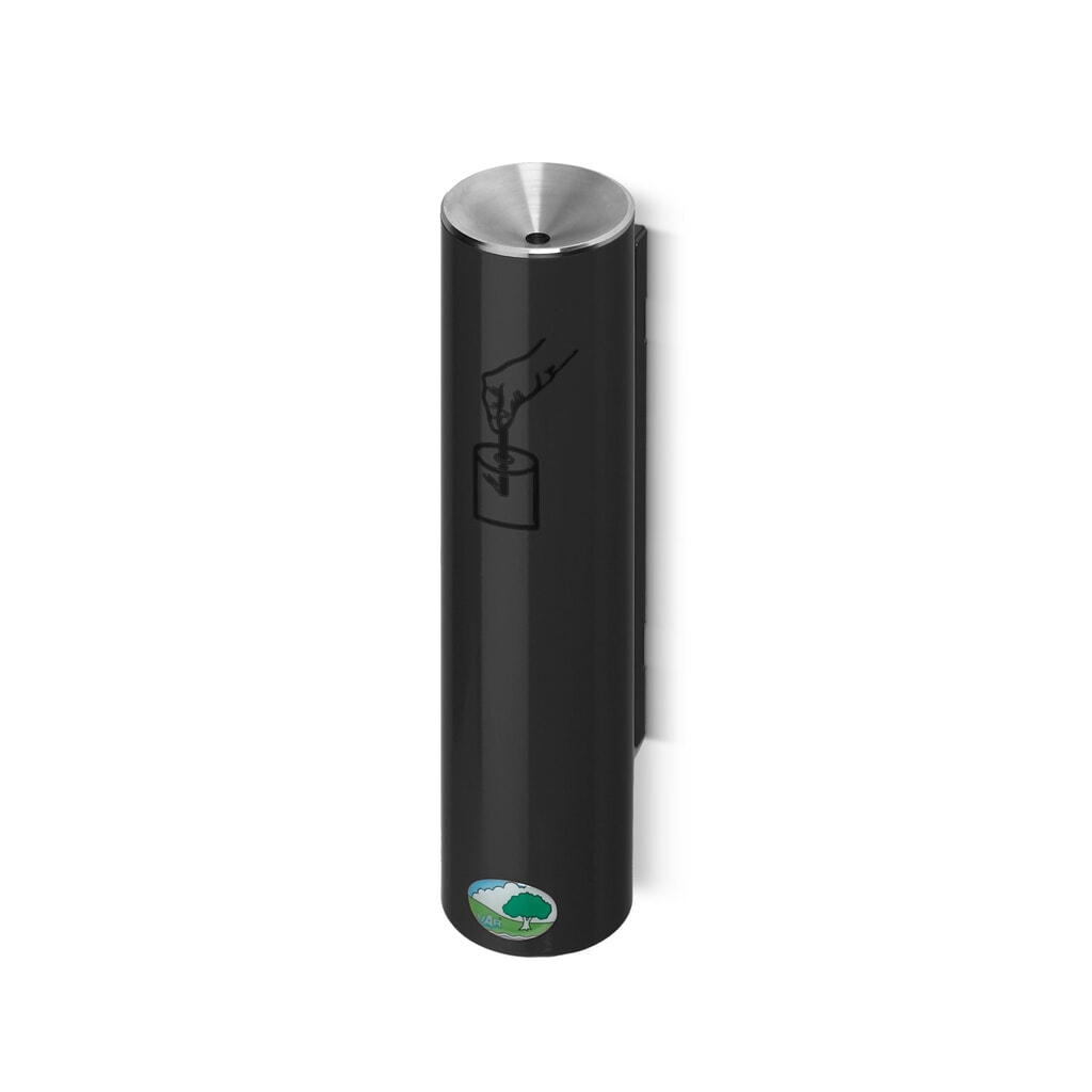 Imagen del producto: Cenicero de seguridad VAR®, autoextinguible, fijación en la pared o sobre tuberías, gris oscuro