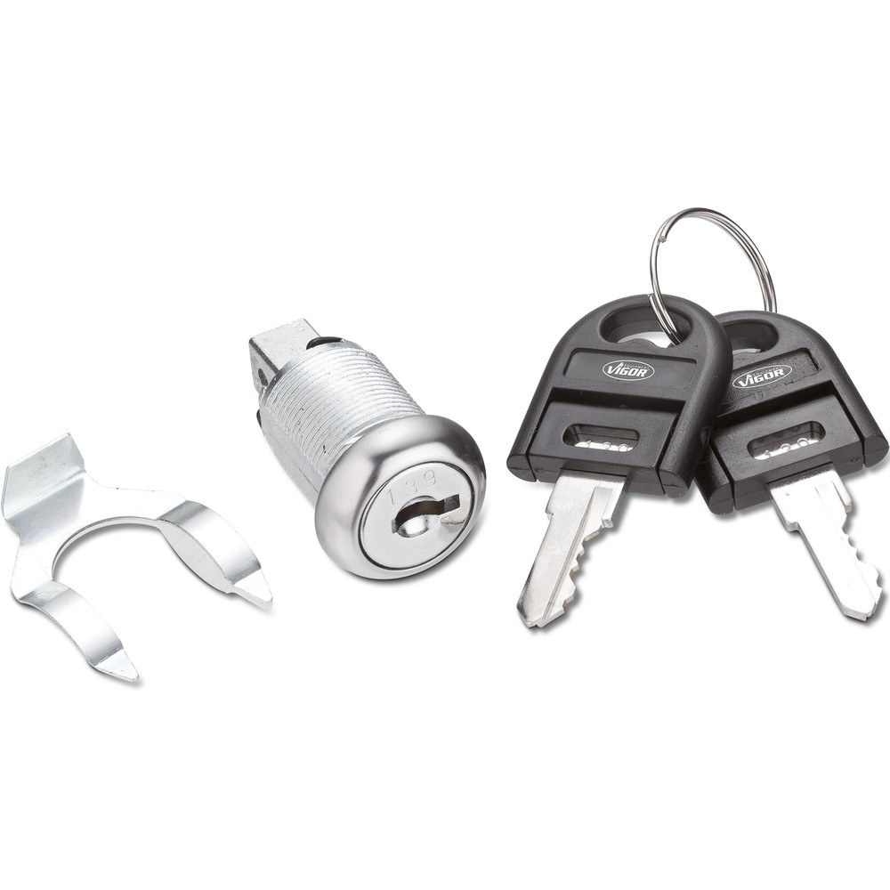 Imagen del producto: Cerradura para carros de herramientas y bancos de trabajo VIGOR®, inclusivo 2 llaves