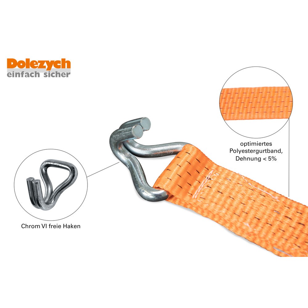 Número de imagen del producto 2: Dolezych DoMulti 5000 cinta|correa de amarre con trinquete de palanca larga y gancho de perfil, longitud 8 m