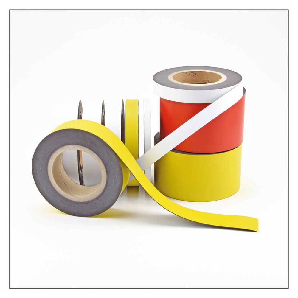 Número de imagen del producto 3: Cinta magnética para etiquetas, rollo, ancho 30 mm, amarillo