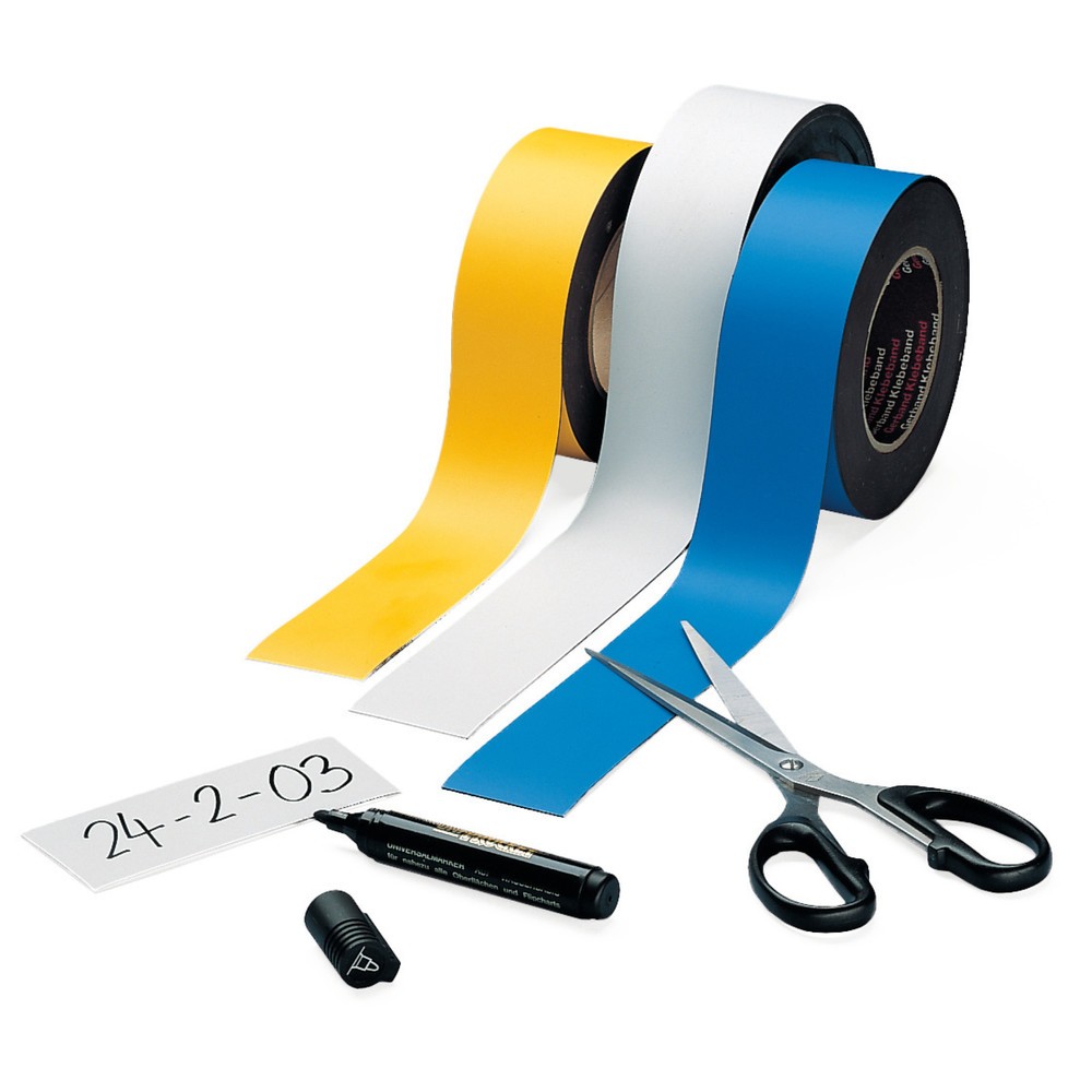 Número de imagen del producto 1: Cinta de rotulación magnética, rollo, ancho 30 mm, blanco