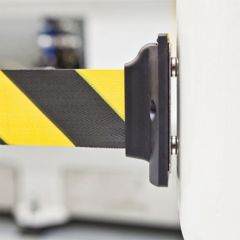 Número de imagen del producto 2: Cinta de pared, autotensora, con freno centrífugo, longitud 3 m, negro/amarillo, bandas diagonales