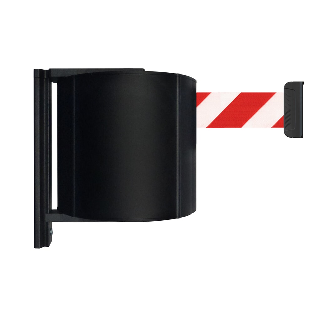 Imagen del producto: Cinta de pared para acordonar XXL para colgar, longitud 10 m, rayas diagonales rojas / blancas