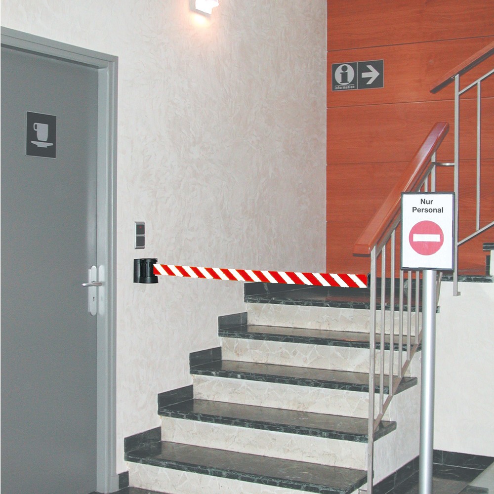 Número de imagen del producto 2: Cinta de pared para colgar, longitud 4 m, rojo/blanco, bandas diagonales
