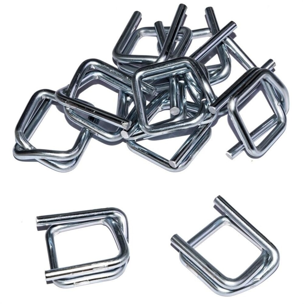 Número de imagen del producto 2: Cinta texturizada de hilo de poliéster MINI-SET-WG50 incl. abrazaderas metálicas, anchura (de fleje) 16 mm