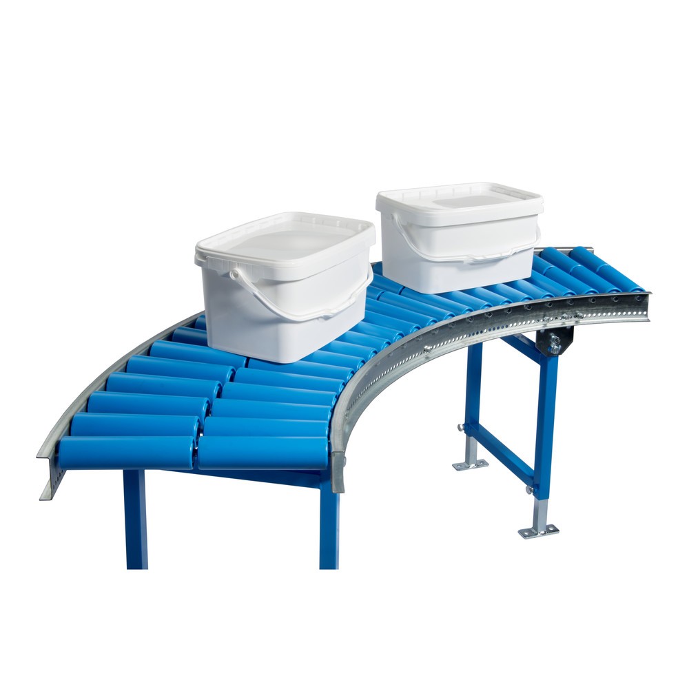 Número de imagen del producto 2: Cinta transportadora ligera BLUME, curva 90˚, rodillos de plástico, Ø 50 mm, ancho de vía 300 mm, distancia por eje 100 mm