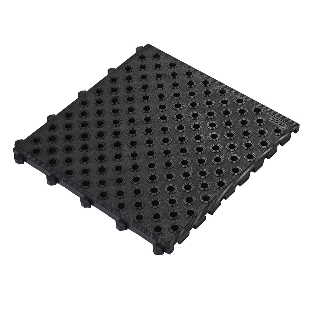 COBA Alfombrilla antifatiga LOCK Premium, perforada, An x Fo 500 x 500 mm, negra Imagen del producto: COBA Alfombrilla antifatiga LOCK Premium, perforada, An x Fo 500 x 500 mm, negra