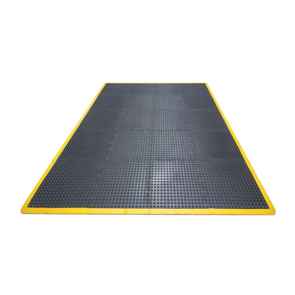 Número de imagen del producto 3: COBA alfombrilla antifatiga, hoyuelos, sistema de azulejos, baldosas de borde, borde amarillo