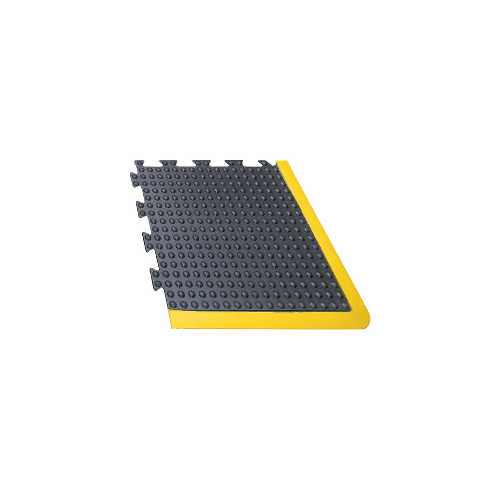 Número de imagen del producto 2: COBA alfombrilla antifatiga, hoyuelos, sistema de azulejos, azulejos de esquina, borde amarillo