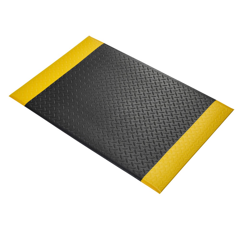 Número de imagen del producto 1: COBA Alfombrilla antifatiga Orthomat® Diamond, An x Fo 600 x 900 mm, negra/amarilla