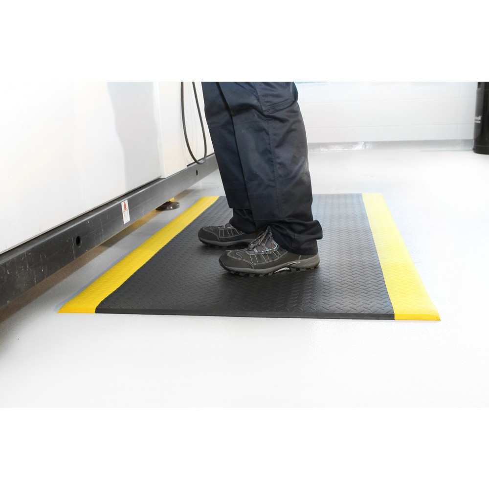 Número de imagen del producto 4: COBA Alfombrilla antifatiga Orthomat® Diamond, An x Fo 900 x 1.500 mm, negra/amarilla