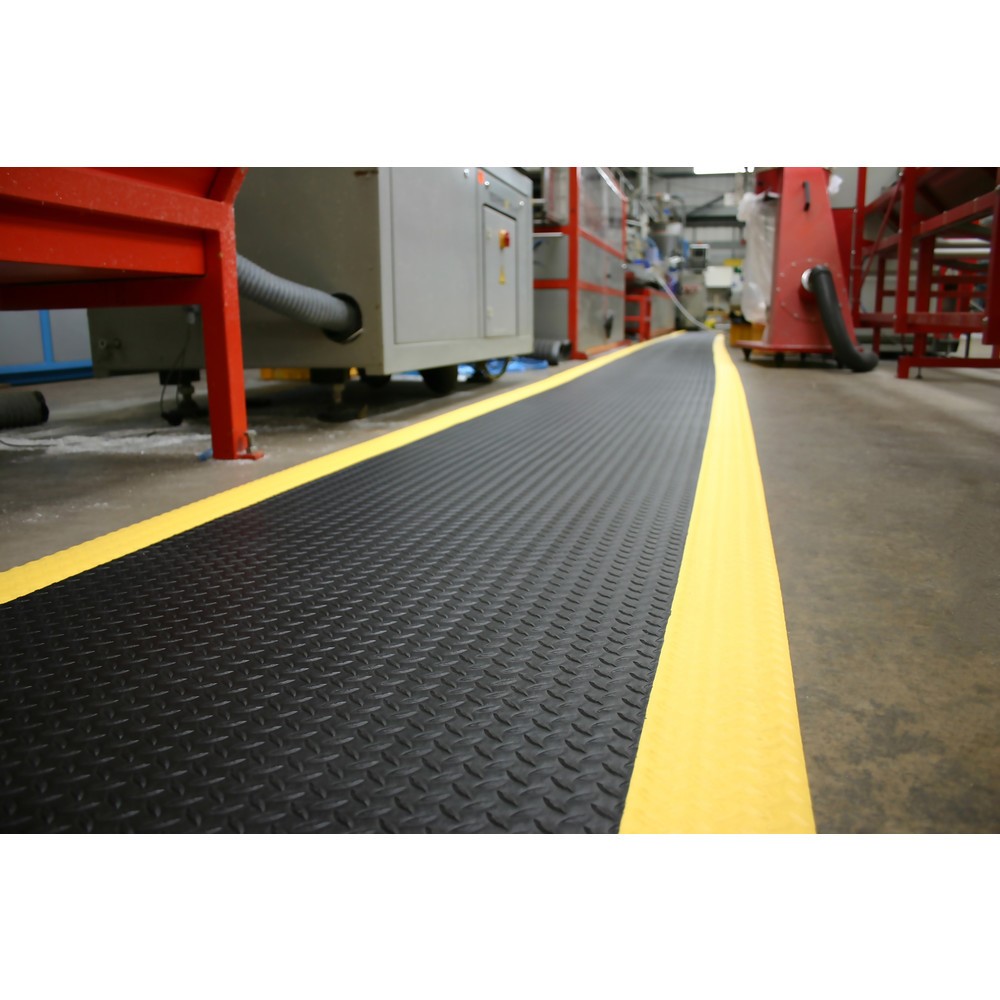 Número de imagen del producto 4: COBA Alfombrilla antifatiga Orthomat® Diamond, An x Fo 900 x m lineal mm, negra/amarilla