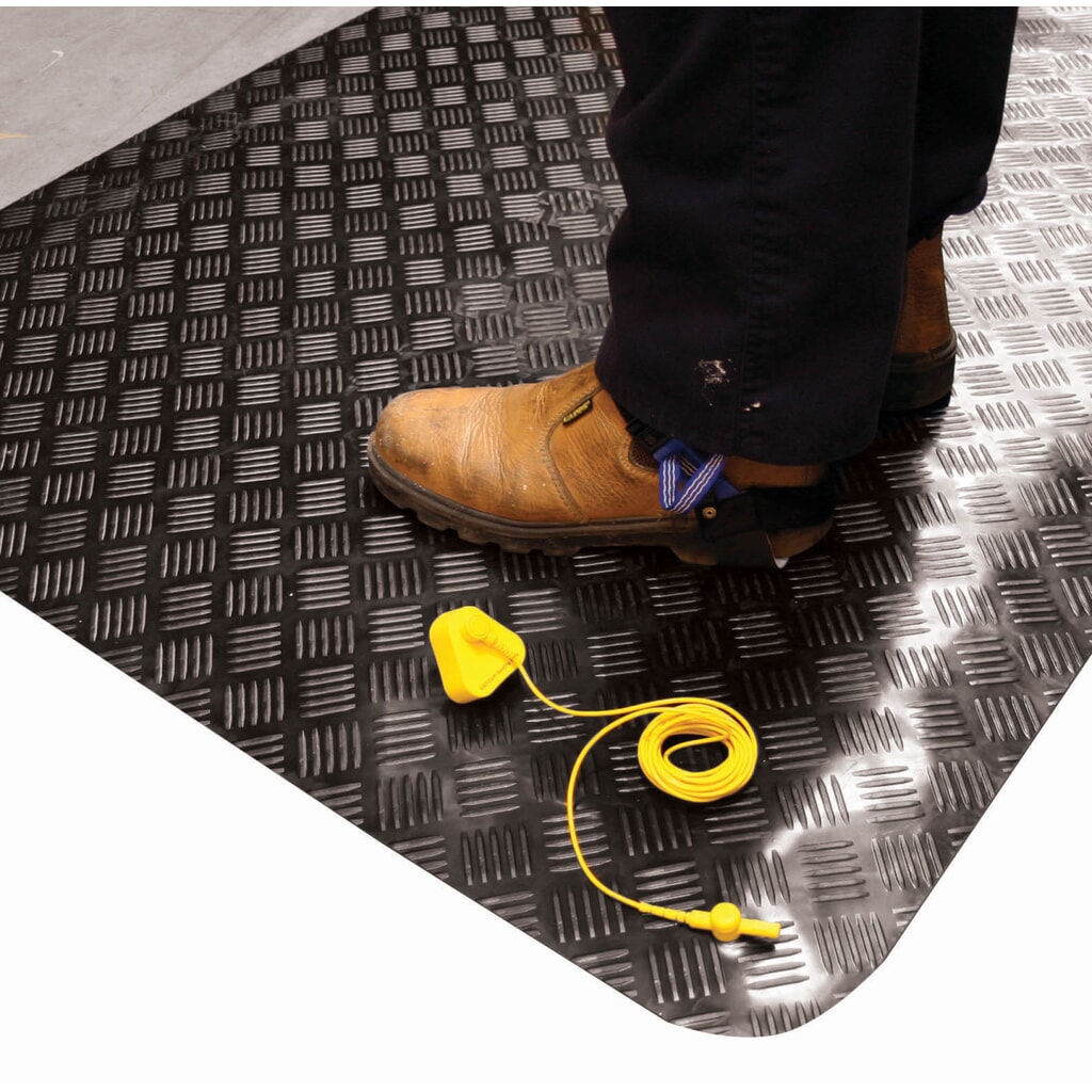 Número de imagen del producto 4: COBA Alfombrilla antifatiga Senso Dial ESD, con cable de puesta a tierra, An x Fo 1,0 x m lineal (máx. 10,0 m), negra