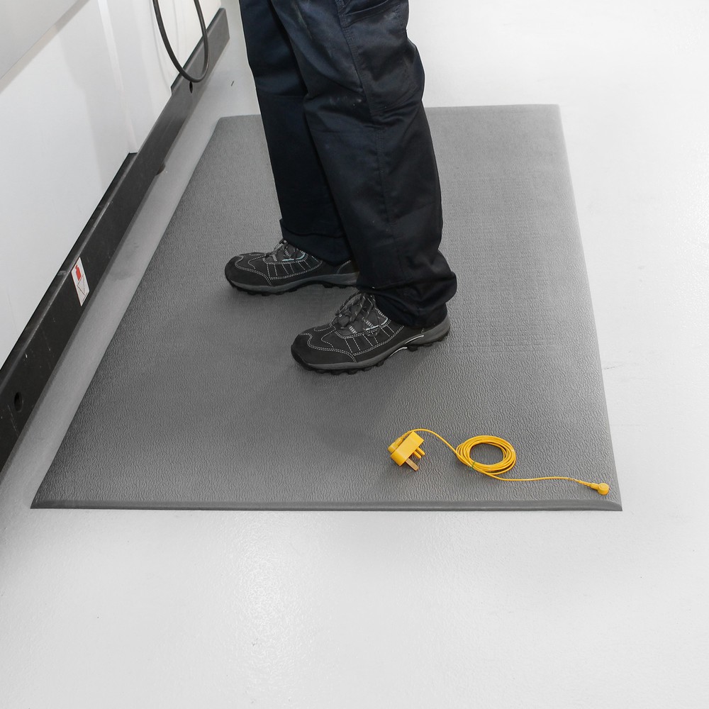 Número de imagen del producto 3: COBA Set de alfombrilla antifatiga de PVC, An x P: 600 x 900 mm, gris