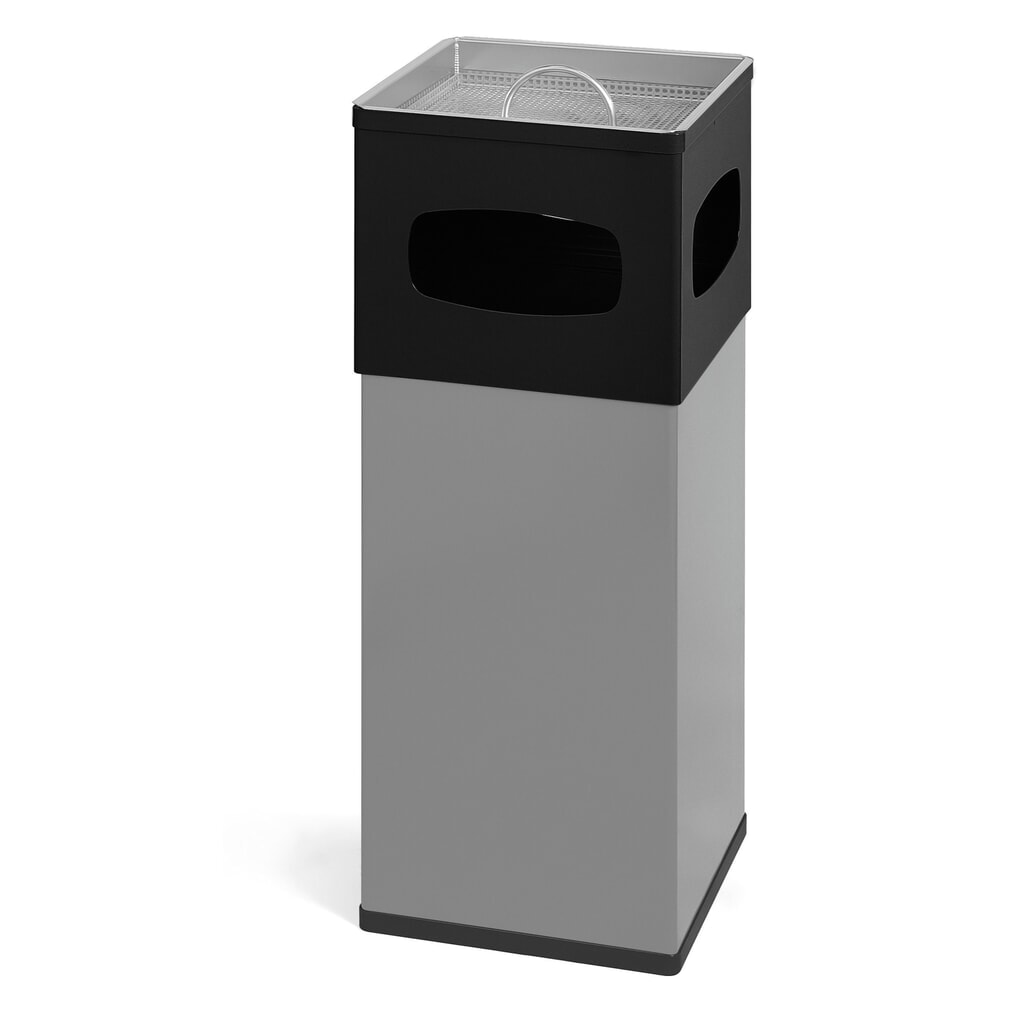 Combinación de ceniza y residuos de aluminio cuadrada de 50 litros negra/gris Imagen del producto: Combinación de ceniza y residuos de aluminio cuadrada de 50 litros negra/gris