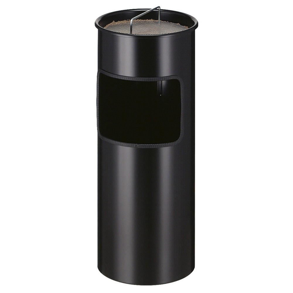 Imagen del producto: Combinación de ceniza y residuo con cubo interior de acero redondo de 30 litros negra