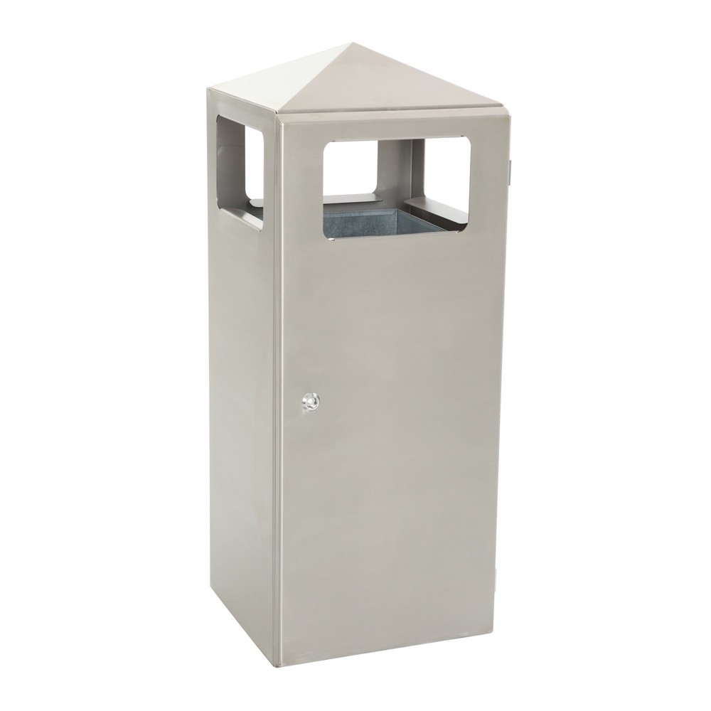 Número de imagen del producto 2: Combinación de ceniza y residuos en pirámide cuadrada con cubo con base de acero inoxidable de 70 litros