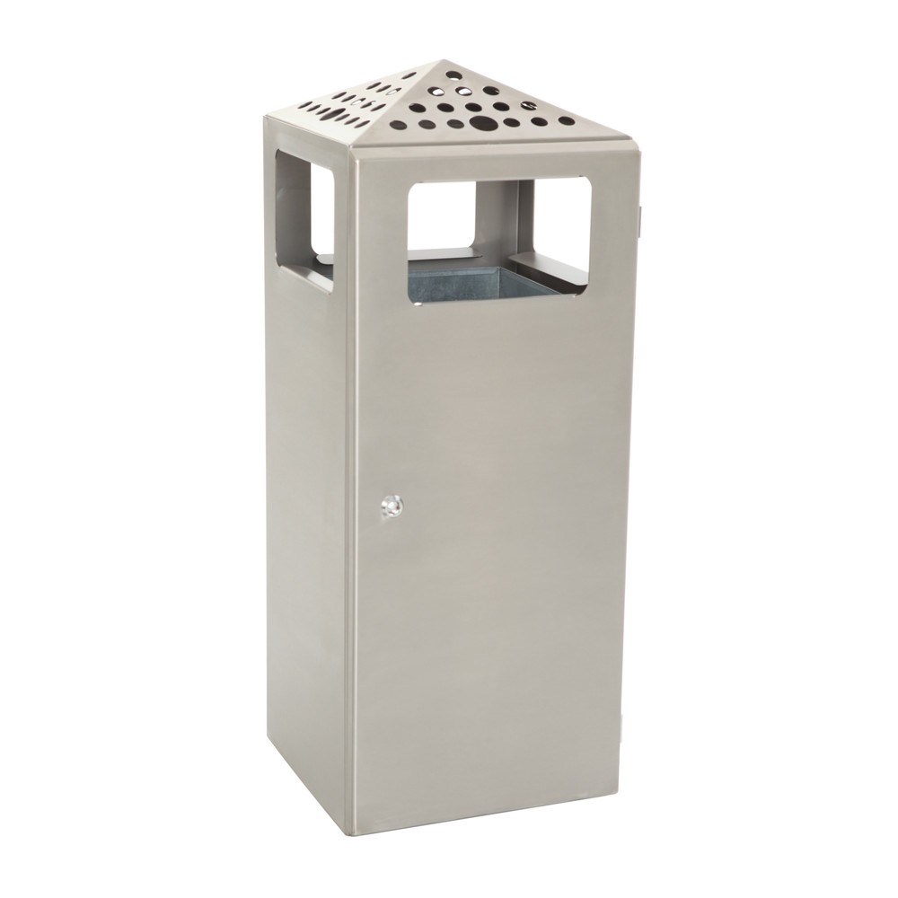 Número de imagen del producto 3: Combinación de ceniza y residuos en pirámide cuadrada con cubo con base de acero inoxidable de 70 litros