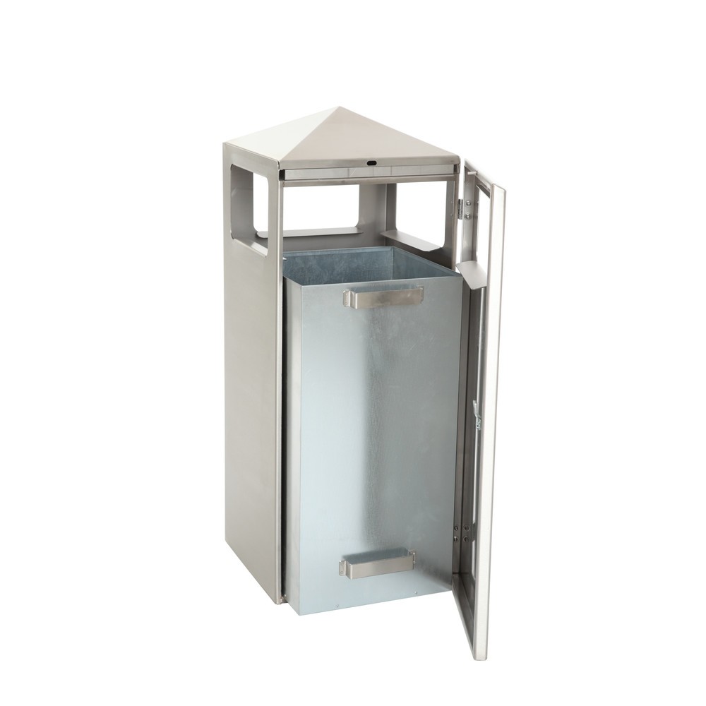 Número de imagen del producto 4: Combinación de ceniza y residuos en pirámide cuadrada con cubo con base de acero inoxidable de 70 litros