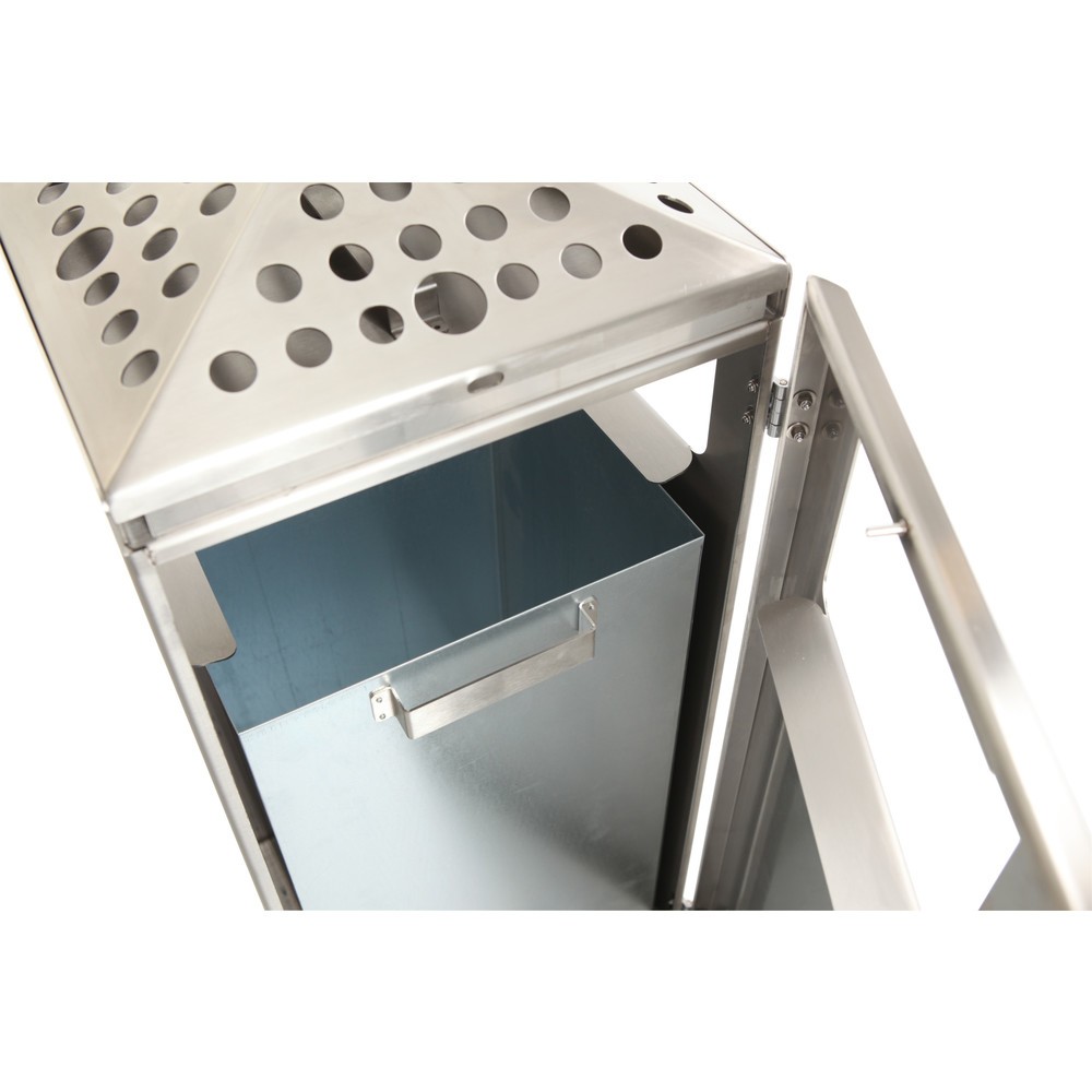 Número de imagen del producto 8: Combinación de ceniza y residuos en pirámide cuadrada con cubo con base de acero inoxidable de 70 litros