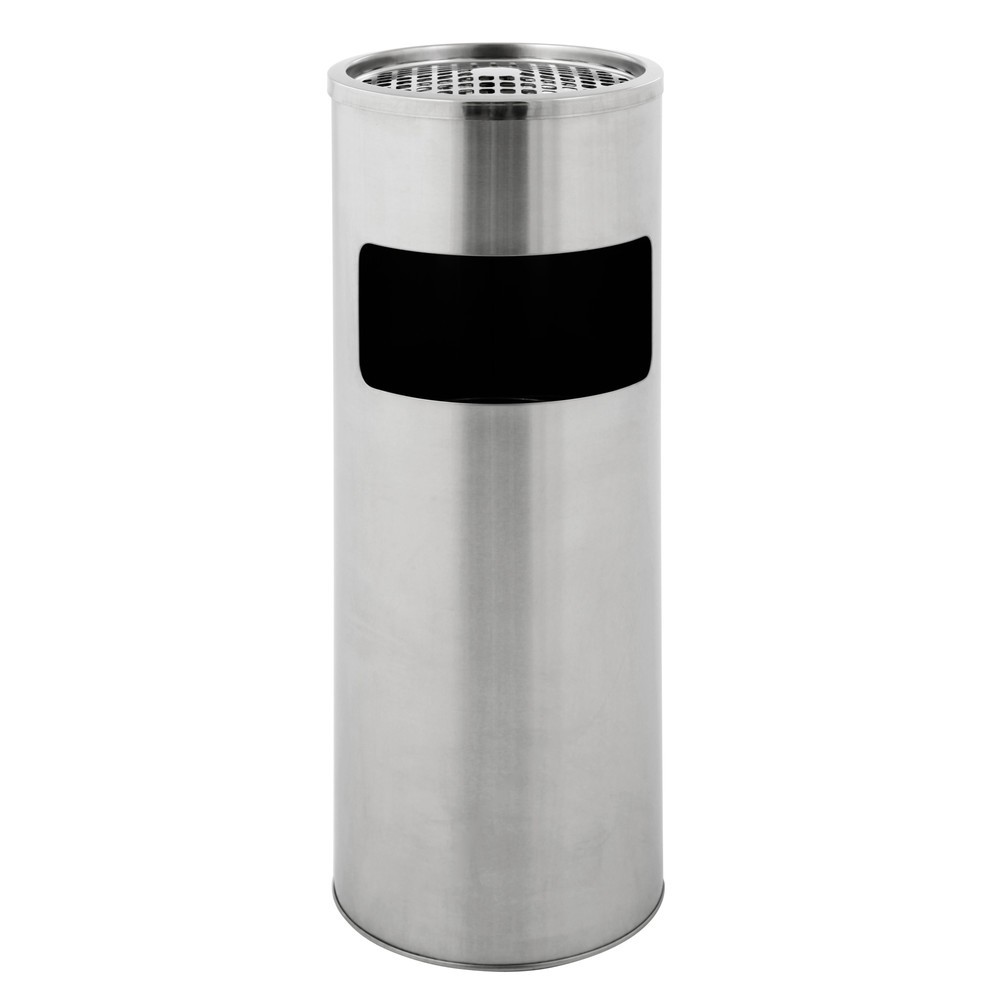 Número de imagen del producto 1: Combinación de ceniza y residuos de acero redonda de 12,5 litros acero inoxidable mate