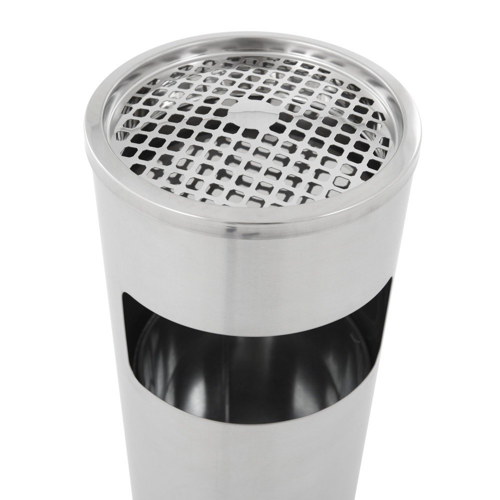 Número de imagen del producto 2: Combinación de ceniza y residuos de acero redonda de 12,5 litros acero inoxidable mate