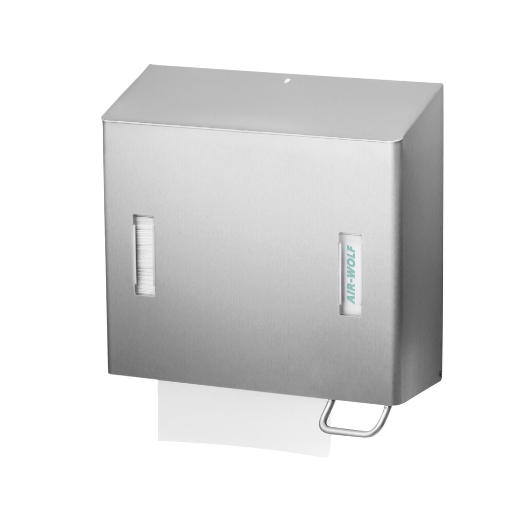 Combinación de dispensador de toallas de papel y de espuma de jabón Air-Wolf, derecha, acero inoxidable cepillado Número de imagen del producto 1: Combinación de dispensador de toallas de papel y de espuma de jabón Air-Wolf, derecha, acero inoxidable cepillado