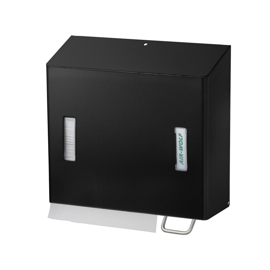 Combinación de dispensador de toallas de papel y de espuma de jabón Air-Wolf, derecha, negro Imagen del producto: Combinación de dispensador de toallas de papel y de espuma de jabón Air-Wolf, derecha, negro
