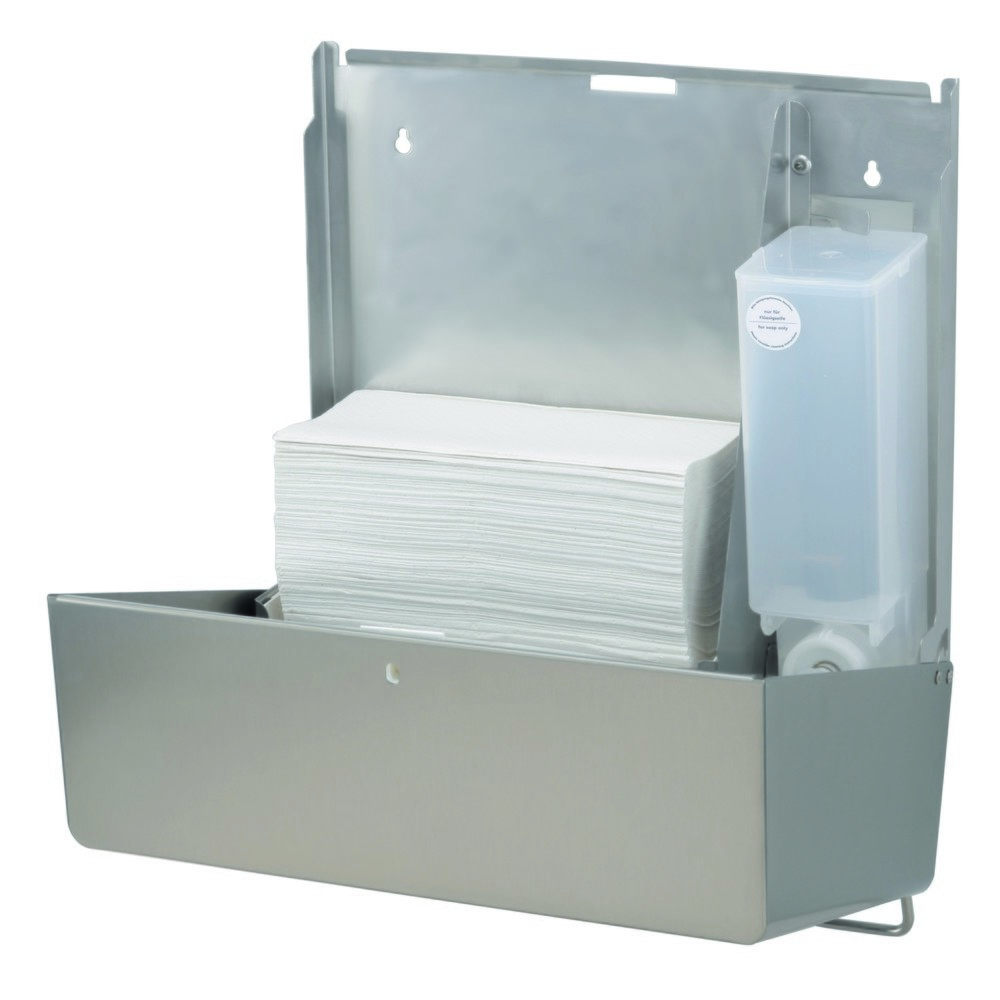 Número de imagen del producto 2: Combinación de dispensador de toallas de papel y de jabón Air-Wolf, derecha, acero inoxidable cepillado
