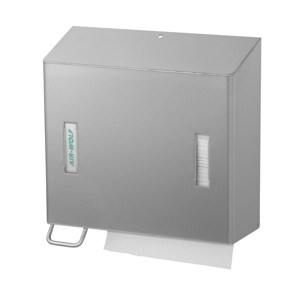 Combinación de dispensador de toallas de papel y de jabón Air-Wolf, izquierda, acero inoxidable cepillado Número de imagen del producto 1: Combinación de dispensador de toallas de papel y de jabón Air-Wolf, izquierda, acero inoxidable cepillado