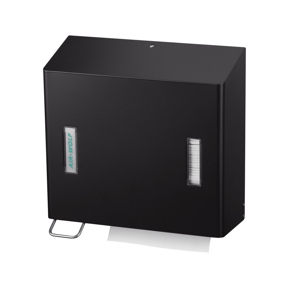 Número de imagen del producto 1: Combinación de dispensador de toallas de papel y de jabón Air-Wolf, izquierda, negro