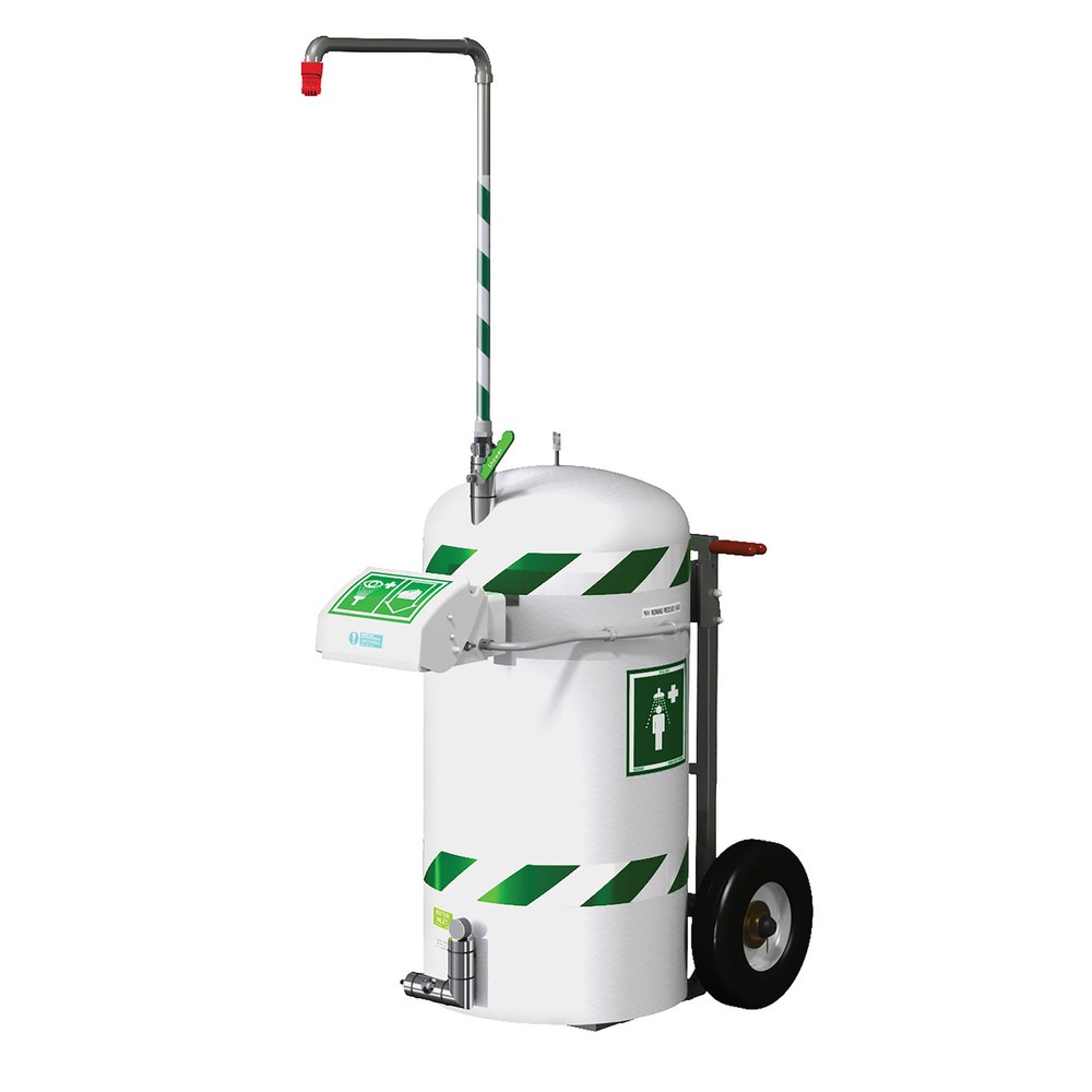 Imagen del producto: Combinación móvil de ducha y lavaojos Justrite® J40K45G Hughes, aislamiento térmico, depósito de 114 litros