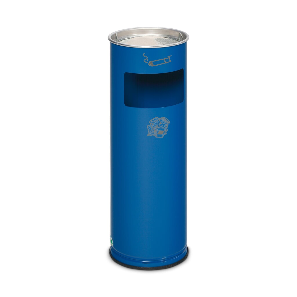 Combinación de residuos de ceniza VAR®, modelo de soporte, 16,7 litros, azul genciana Imagen del producto: Combinación de residuos de ceniza VAR®, modelo de soporte, 16,7 litros, azul genciana