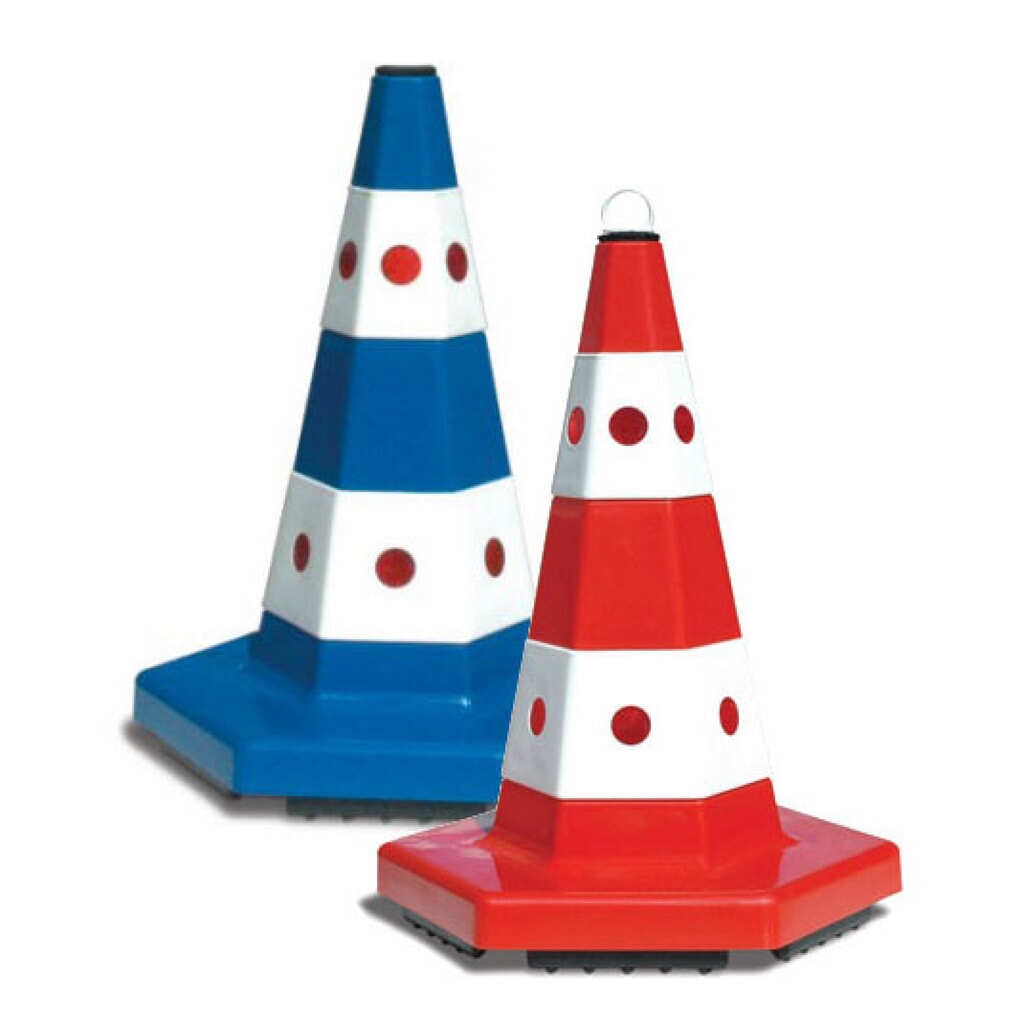 Imagen del producto: cono indicador de PP, hexagonal, altura de construcción 520 mm, rojo