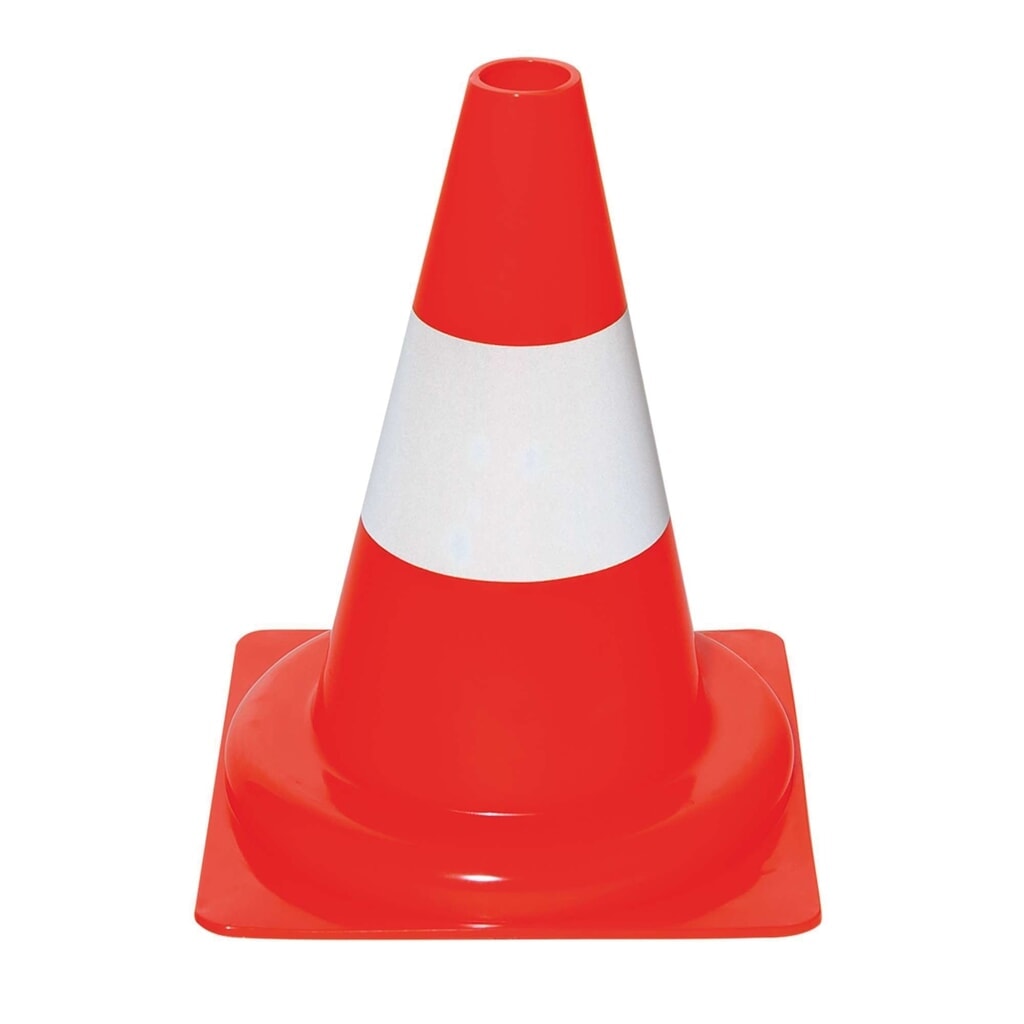 Imagen del producto: Cono indicador MORAVIA de PVC, reflectante, 1 anillo blanco, altura 300 mm