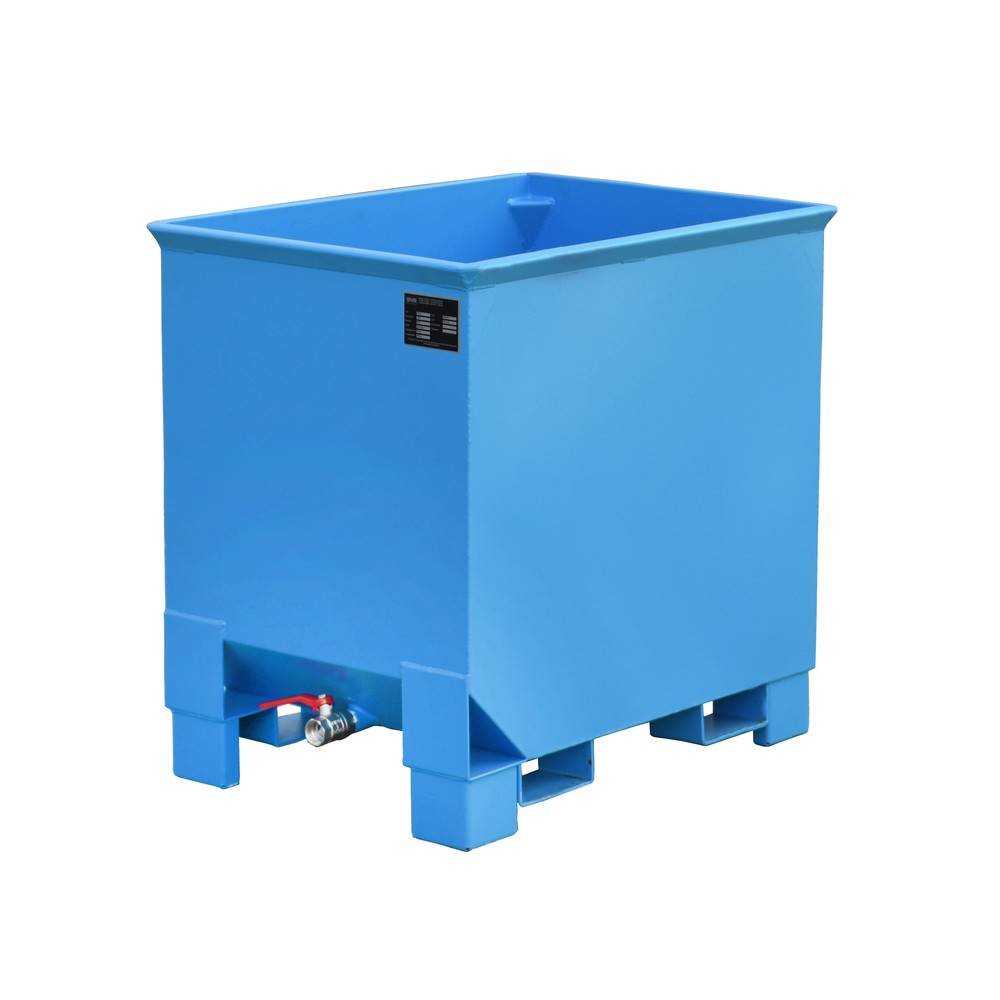 Número de imagen del producto 1: Bauer® Contenedor de apilamiento de viruta para polipastos de ruta, pintado, volumen 0,3 m³, RAL 5012 azul luminoso