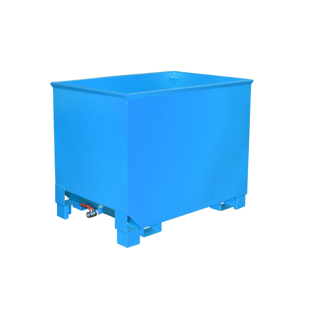 Bauer® Contenedor de apilamiento de viruta para polipastos de ruta, pintado, volumen 0,8 m³, RAL 5012 azul luminoso Imagen del producto: Bauer® Contenedor de apilamiento de viruta para polipastos de ruta, pintado, volumen 0,8 m³, RAL 5012 azul luminoso
