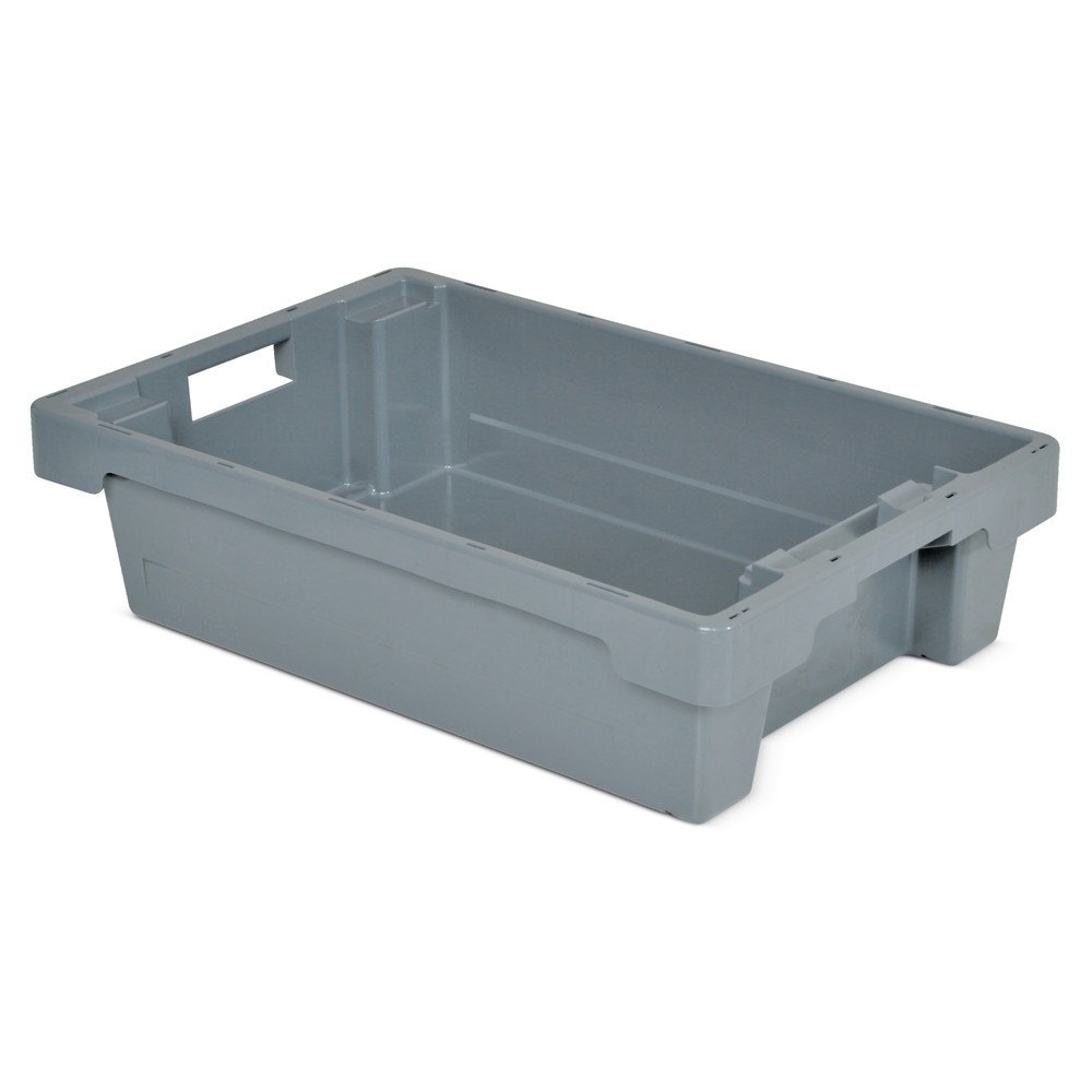 Número de imagen del producto 1: Contenedor apilable giratorio, paredes + fondo cerrados, 25 litros, gris
