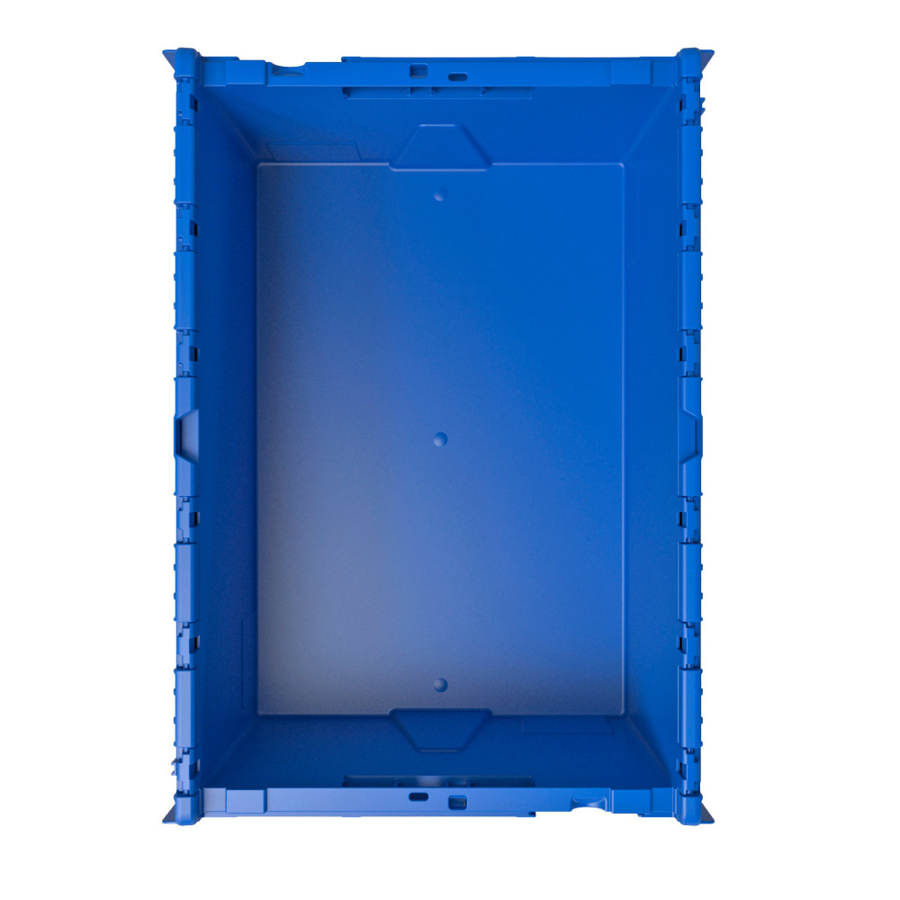 Número de imagen del producto 2: Contenedor apilable multiuso de PP con tapa abatible, azul, 65 litros, 1 uds./UV