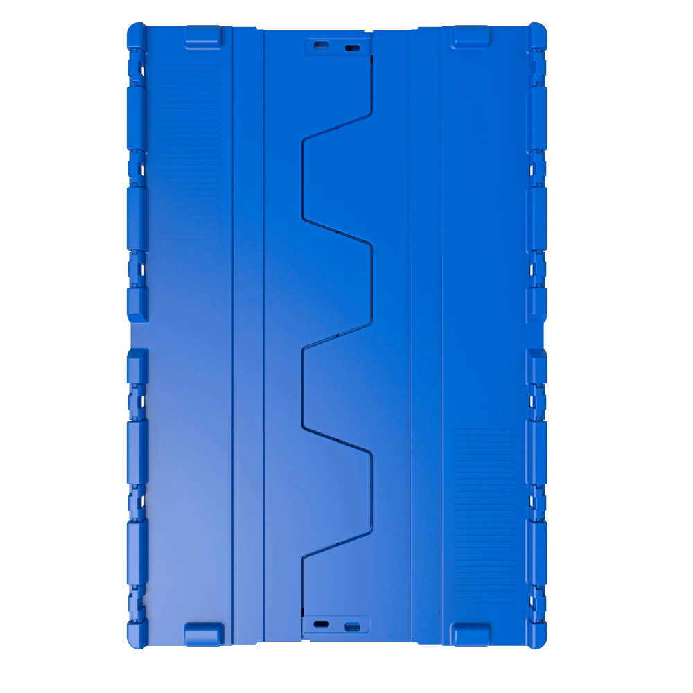 Número de imagen del producto 3: Contenedor apilable multiuso de PP con tapa abatible, azul, 65 litros, 1 uds./UV