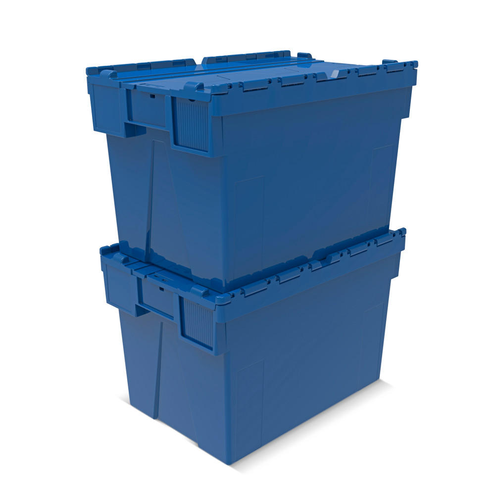 Número de imagen del producto 6: Contenedor apilable multiuso de PP con tapa abatible, azul, 77 litros, 1 uds./UV