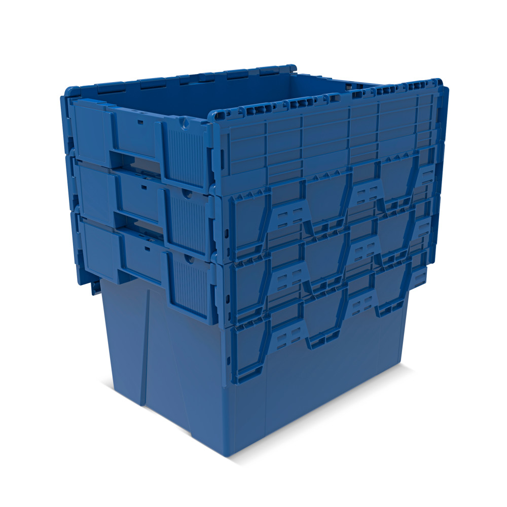 Número de imagen del producto 7: Contenedor apilable multiuso de PP con tapa abatible, azul, 77 litros, 1 uds./UV