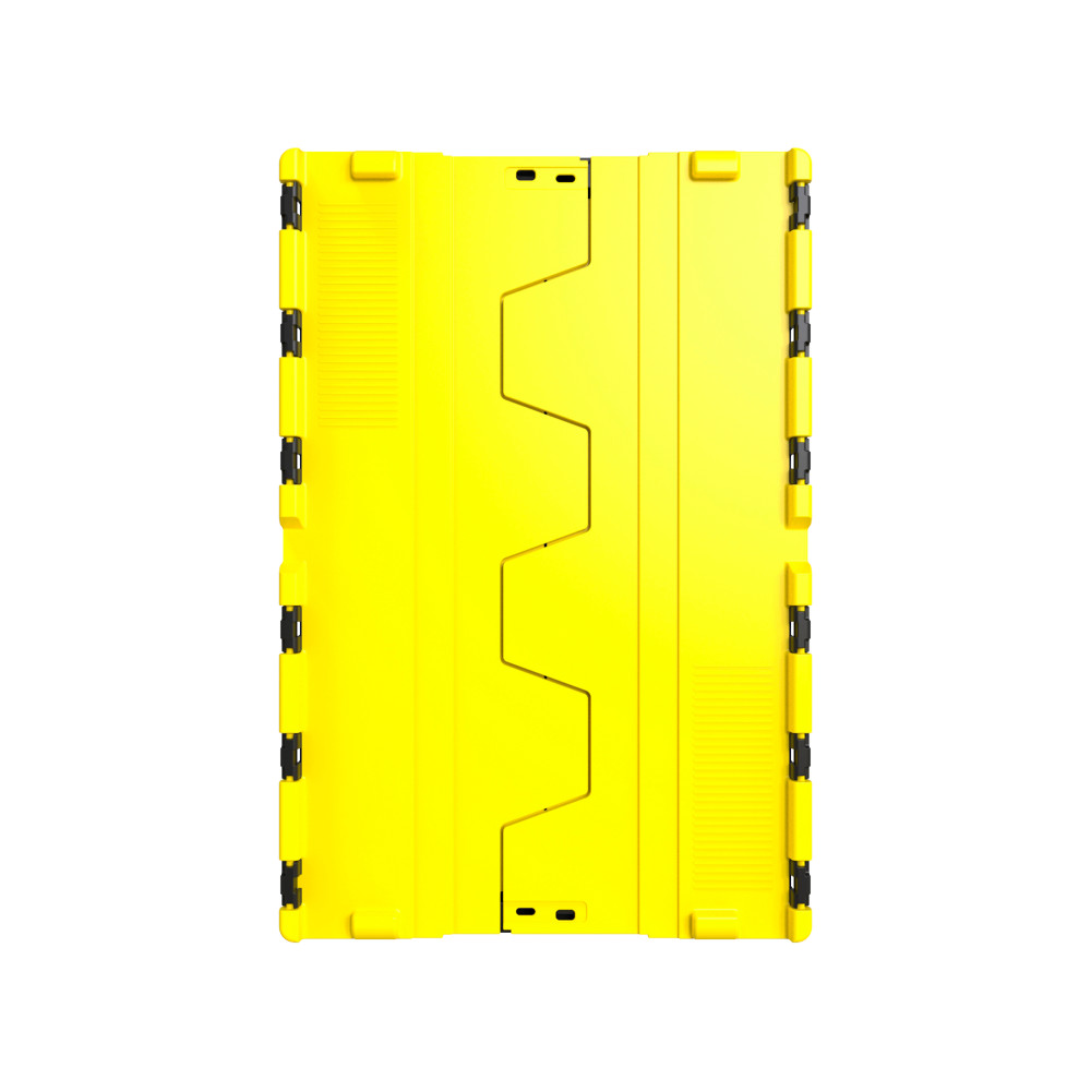 Número de imagen del producto 2: Contenedor apilable multiuso de regranulado de PP con tapa abatible, negro / amarillo, 77 litros, 1 uds. / UV