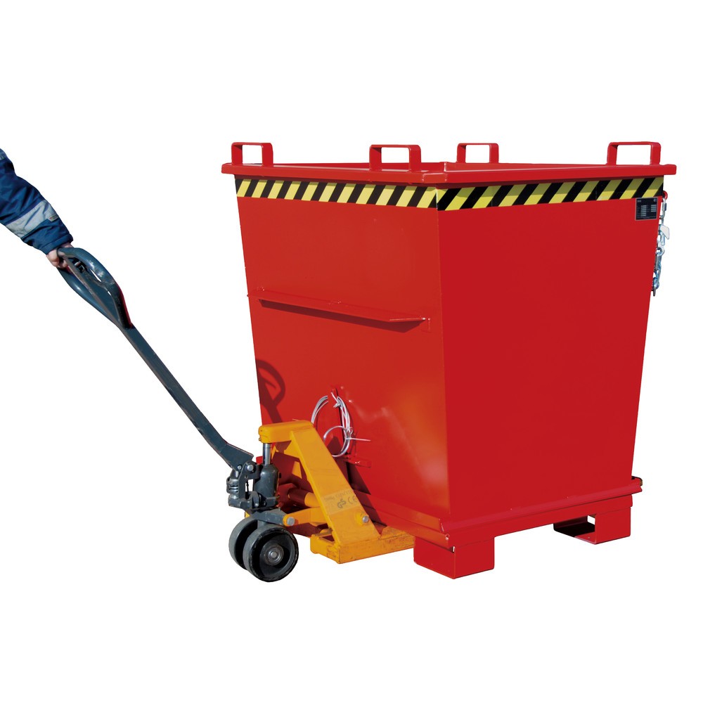 Número de imagen del producto 4: Bauer® Contenedor con trampilla apilable, pintado, volumen 0,5 m³, RAL 3000 rojo fuego