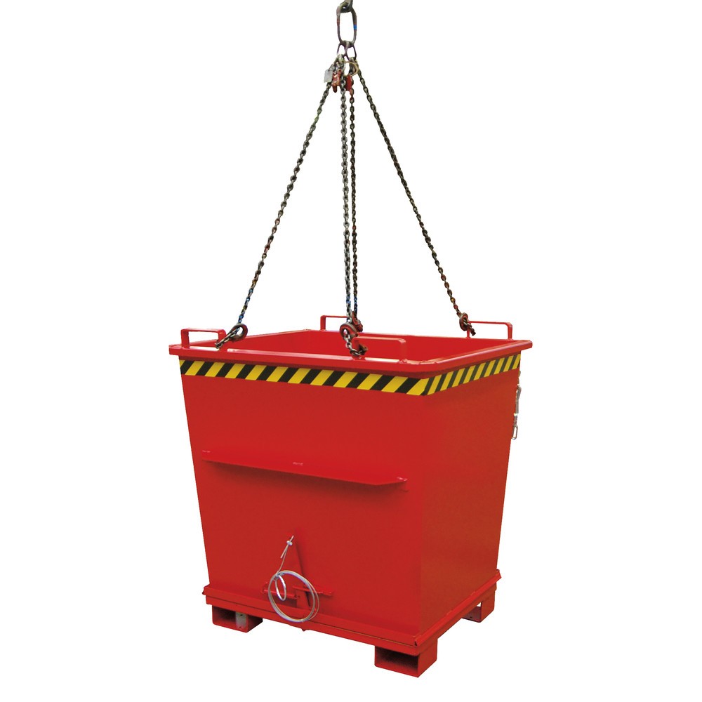 Número de imagen del producto 5: Bauer® Contenedor con trampilla apilable, pintado, volumen 0,5 m³, RAL 3000 rojo fuego