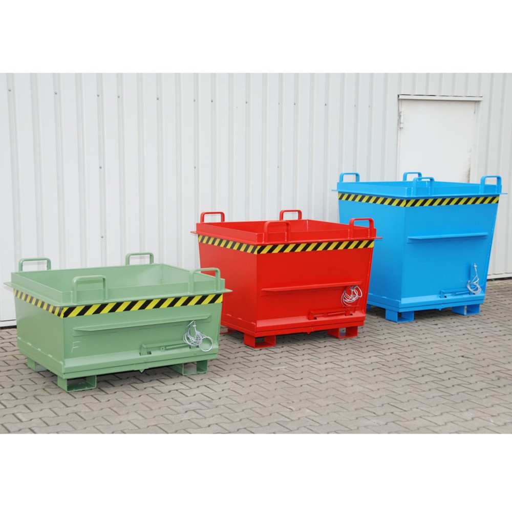 Número de imagen del producto 3: Bauer® Contenedor con trampilla apilable, pintado, volumen 0,5 m³, RAL 3000 rojo fuego