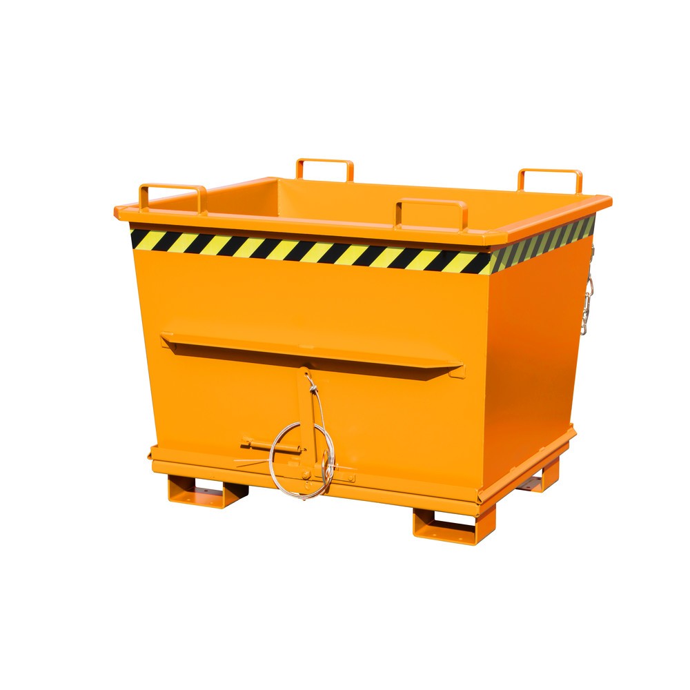 Número de imagen del producto 1: Bauer® Contenedor con trampilla apilable, pintado, volumen 0,7 m³, RAL 2000 amarillo naranja